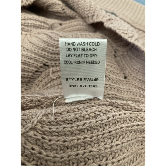 Sweet Lovely by Jen Women's Mauve Oversize Long Sleeve Sweater - SZ M/ - Picture 10 of 11